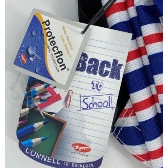 Olympia USA Backpack Cornell 18” Stripe Nautical Patriotic A-1000 UNISEX NEW - Picture 11 of 12